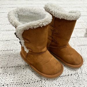 Kids Faux Fur Brown Boots